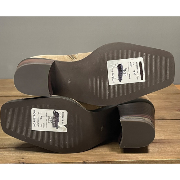 Vince Camuto Women's Babellie Mid Calf Boots Size 9 Taupe Suede Cowboy Western - Picture 9 of 16